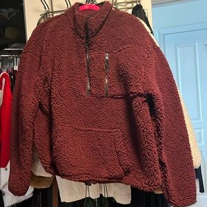 Burgundy Sherpa 1/4 zip